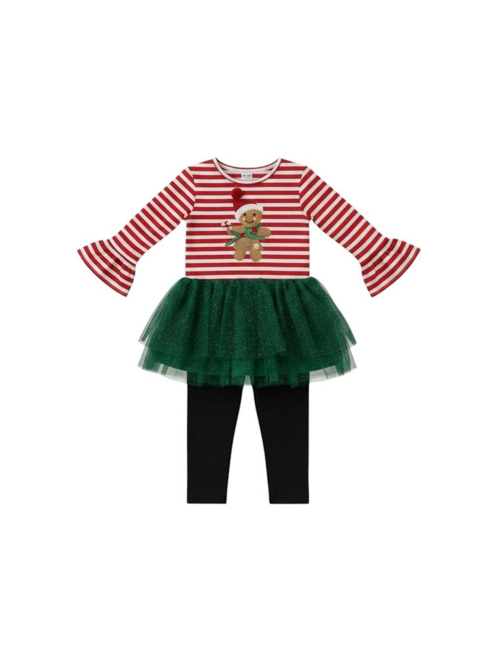 Blueberi Boulevard Girls Gingerbread Tutu Leggings Set Christmas Holiday NWT